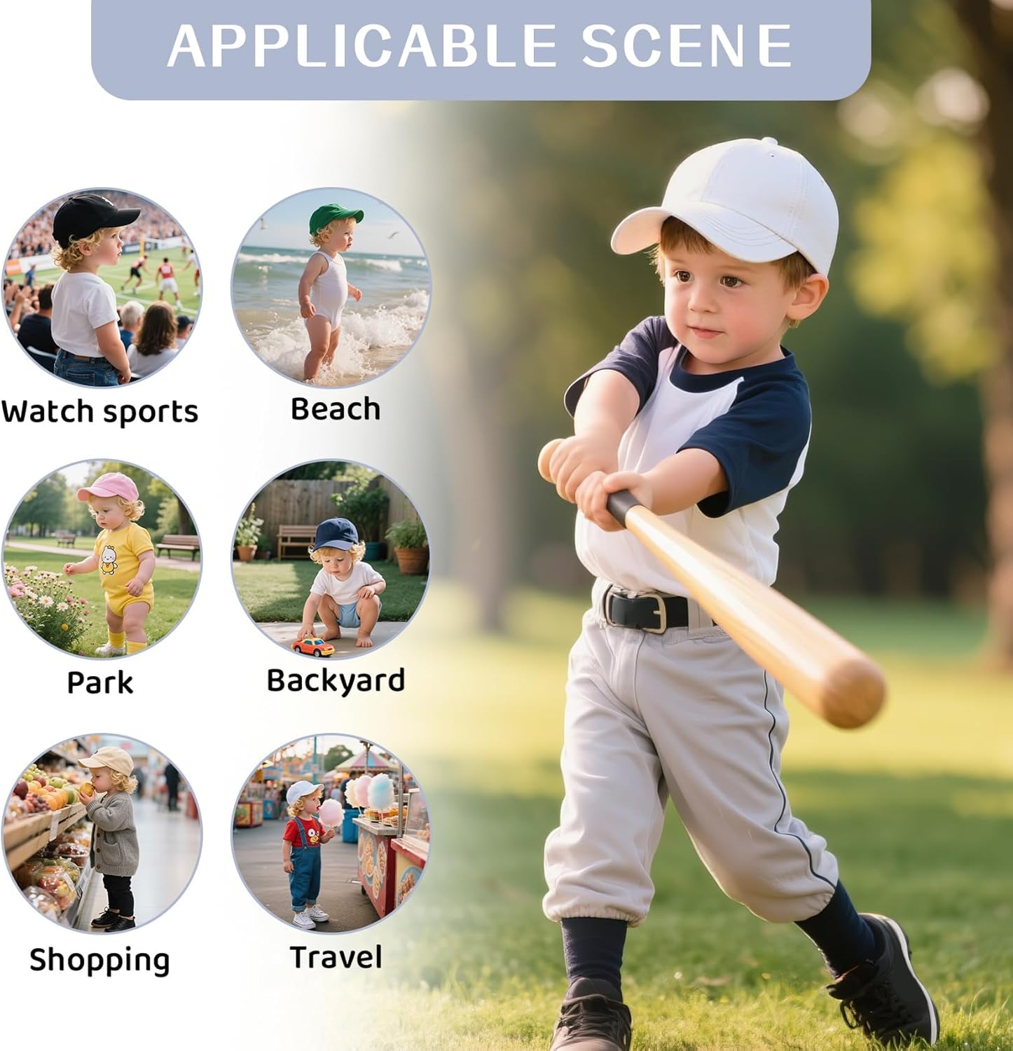 Thumbnail 4 de iEasey Kids Plain Cotton Baseball Cap 2-6 Years – Sun Protection and Comfort