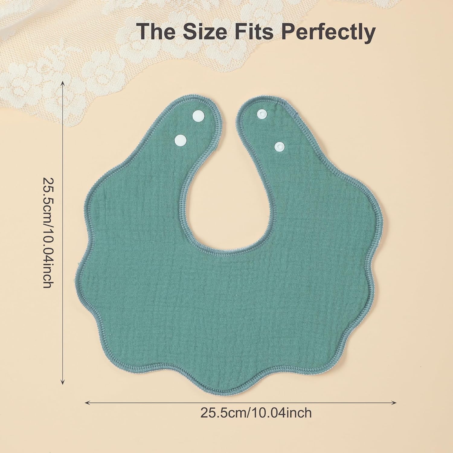 Detalle de Benoxine muslin baby dribble bandana bibs (7-pack) – soft, absorbent and adjustable snap bibs for unisex babies
