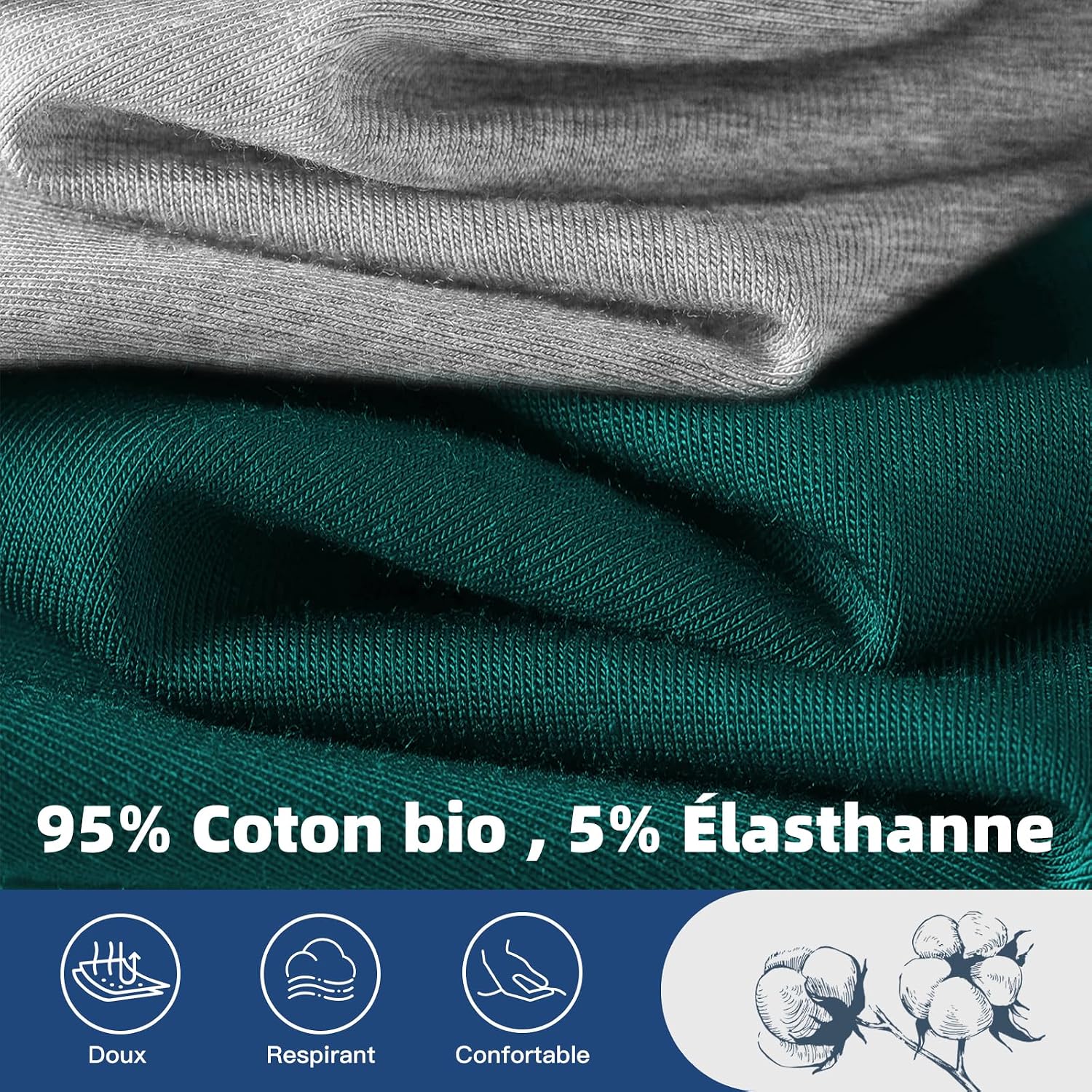 Detalle 2 de Fullluwaa Boxers Homme coton Lot de 10