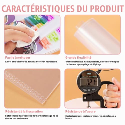 Detalle 2 de LdawyDE Protège Cahier A4, 10 Pcs – Couvre livre Transparent (21x29,7 cm)