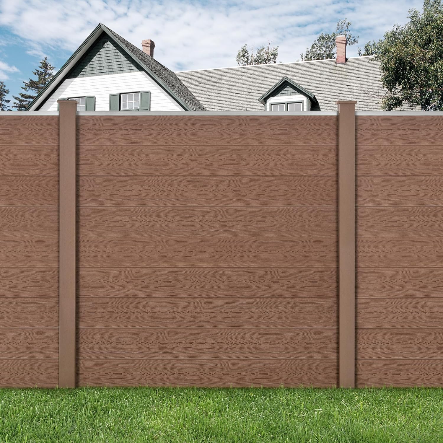 Thumbnail 5 de NEU.HOLZ recinzione modulare in WPC per giardino, steccato frangivista espandibile (H 183 cm) 531 cm, marrone
