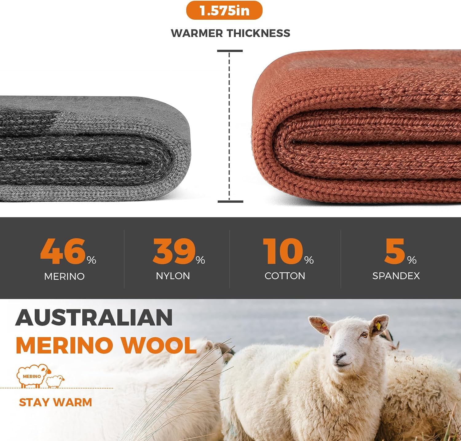 Thumbnail 4 de Merino Wool Thermal Walking Socks 3 Pairs