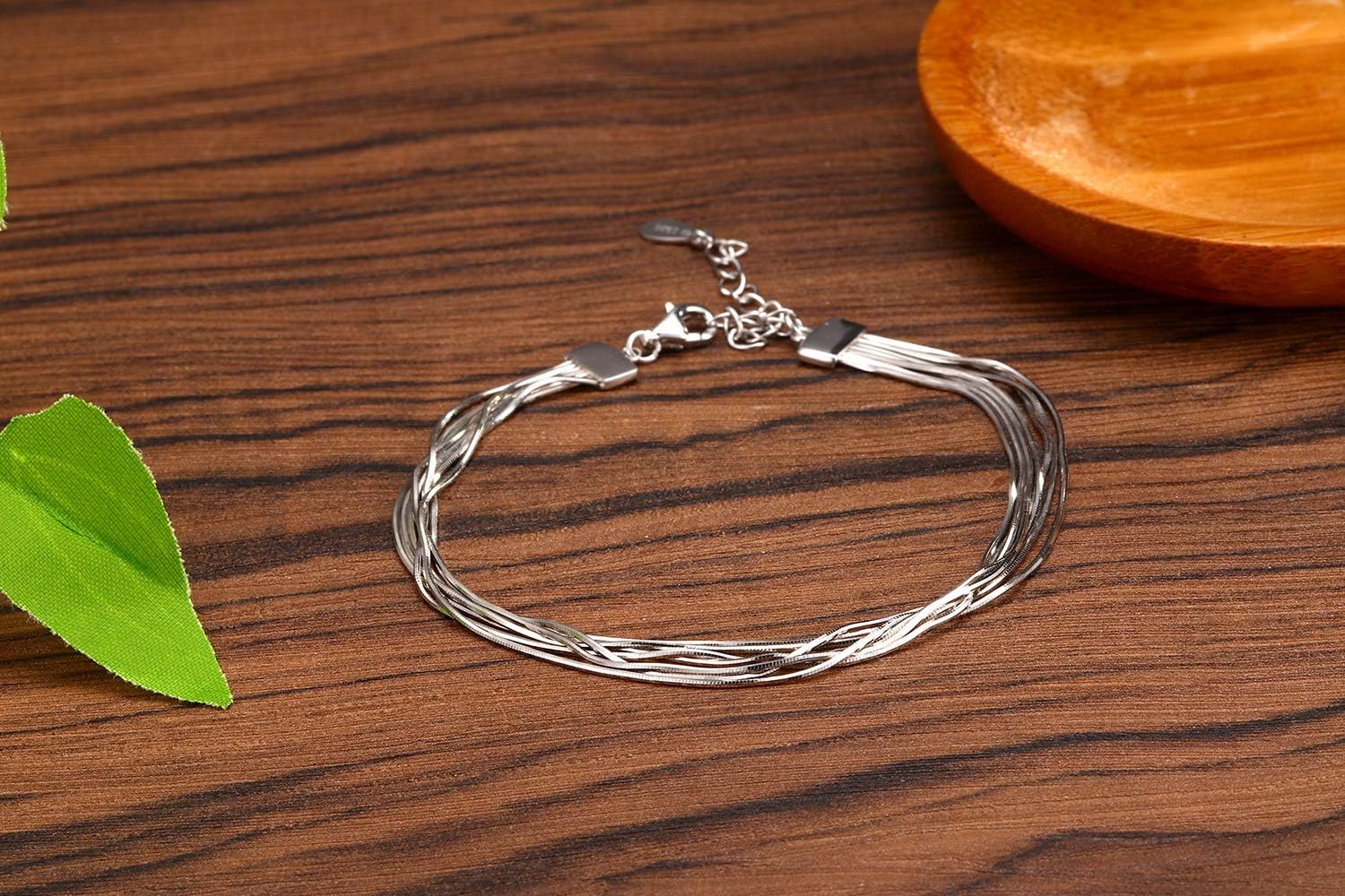Thumbnail 3 de SLUYNZ 925er Sterlingsilber Schlangenarmband – verstellbares Gliederarmband für Damen