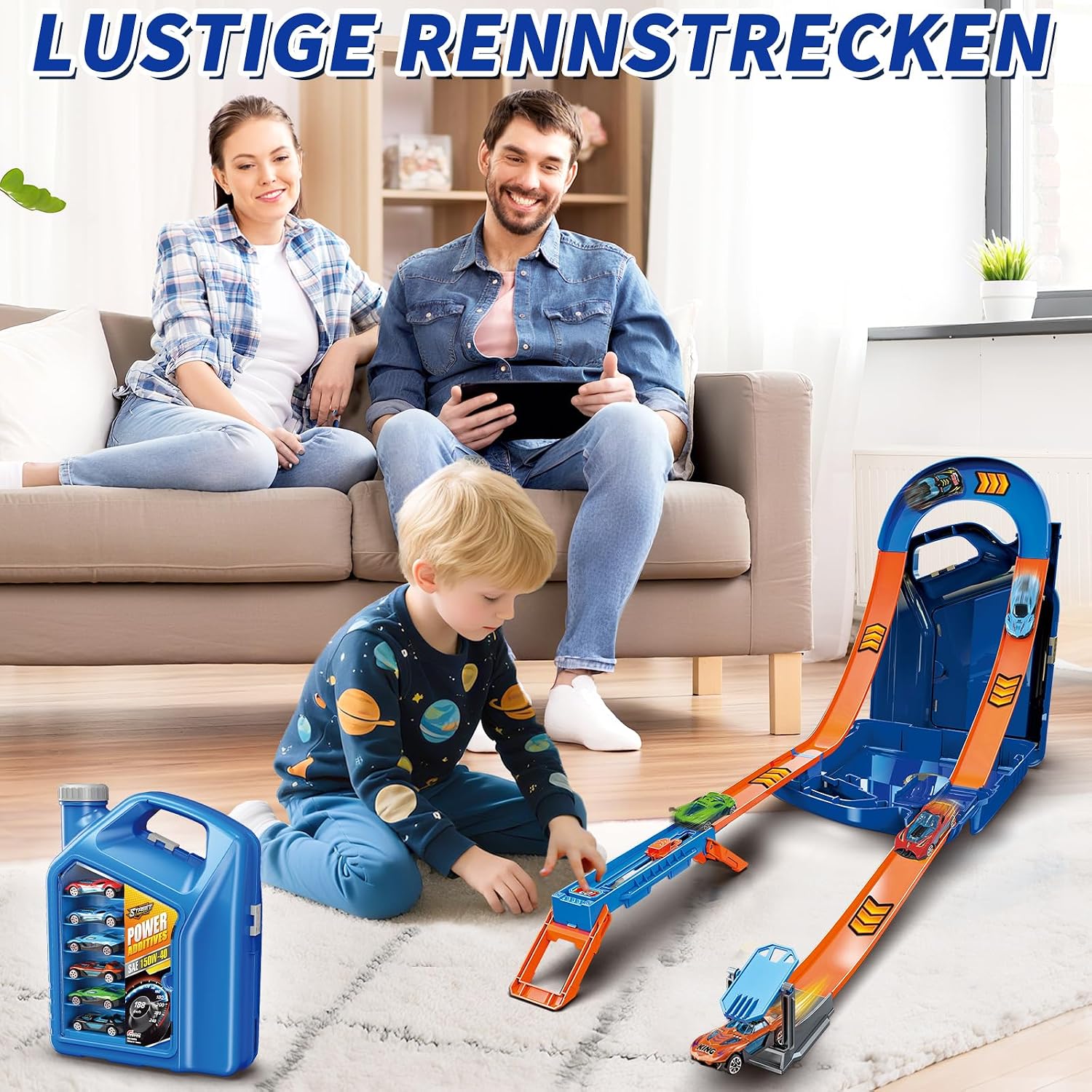 Thumbnail 6 de Charmofun Autorennbahn mit 6 Autos und Looping