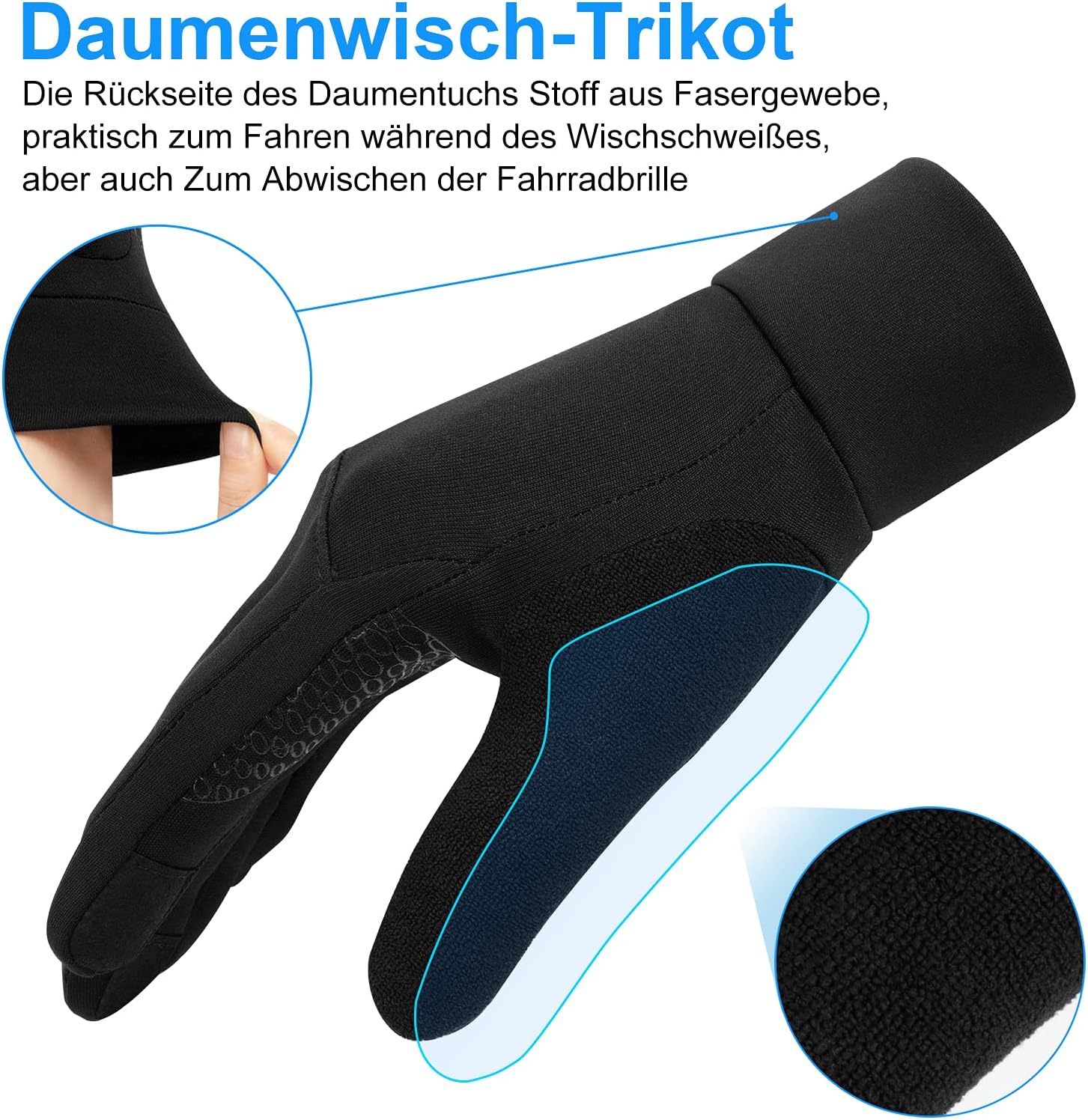 Detalle de anqier Fahrradhandschuhe Winter Touchscreen