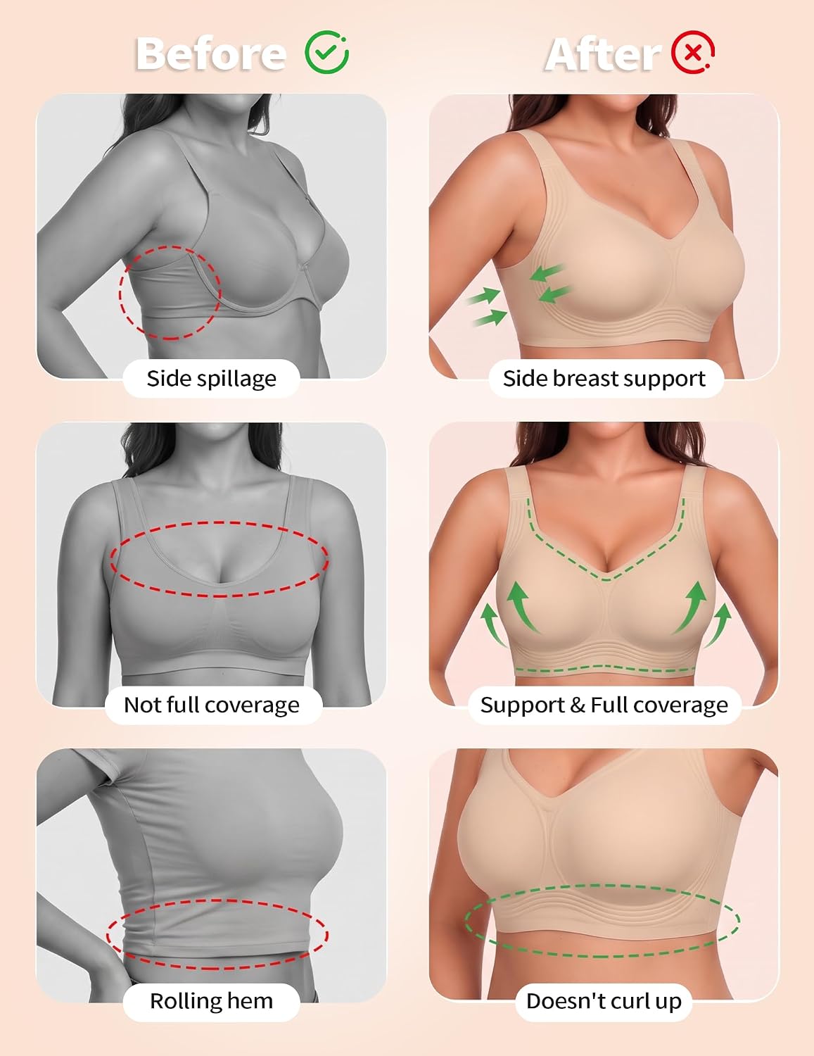 Detalle 1 de PoseFree Wireless Bra in Nylon-Spandex