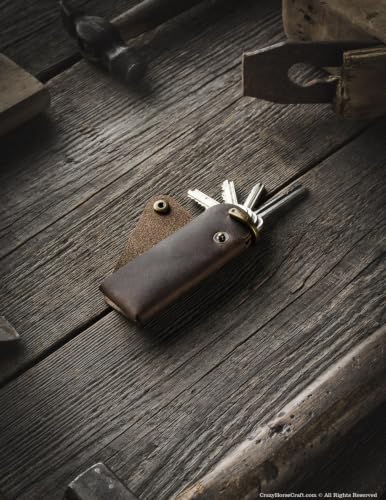 Detalle de Crazy Horse Craft Schlüsselanhänger Leder – Schlüsseletui Organizer Halter