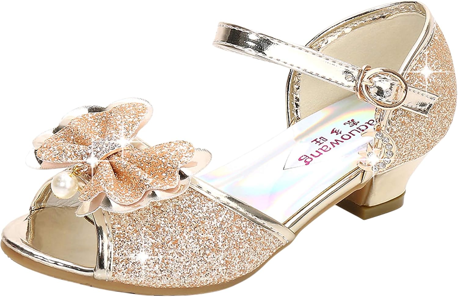 Thumbnail 6 de New front – Chaussures à talon haut danseuses pour fille, sandales à strass avec fermeture Velcro