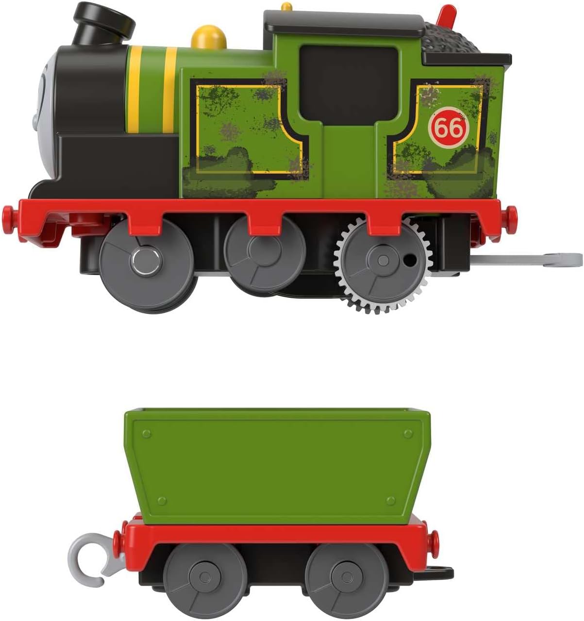 Detalle de Fisher-Price Thomas et ses Amis – locomotive motorisée Whiff avec wagon de marchandises (pile) HMC23 dès 3 ans