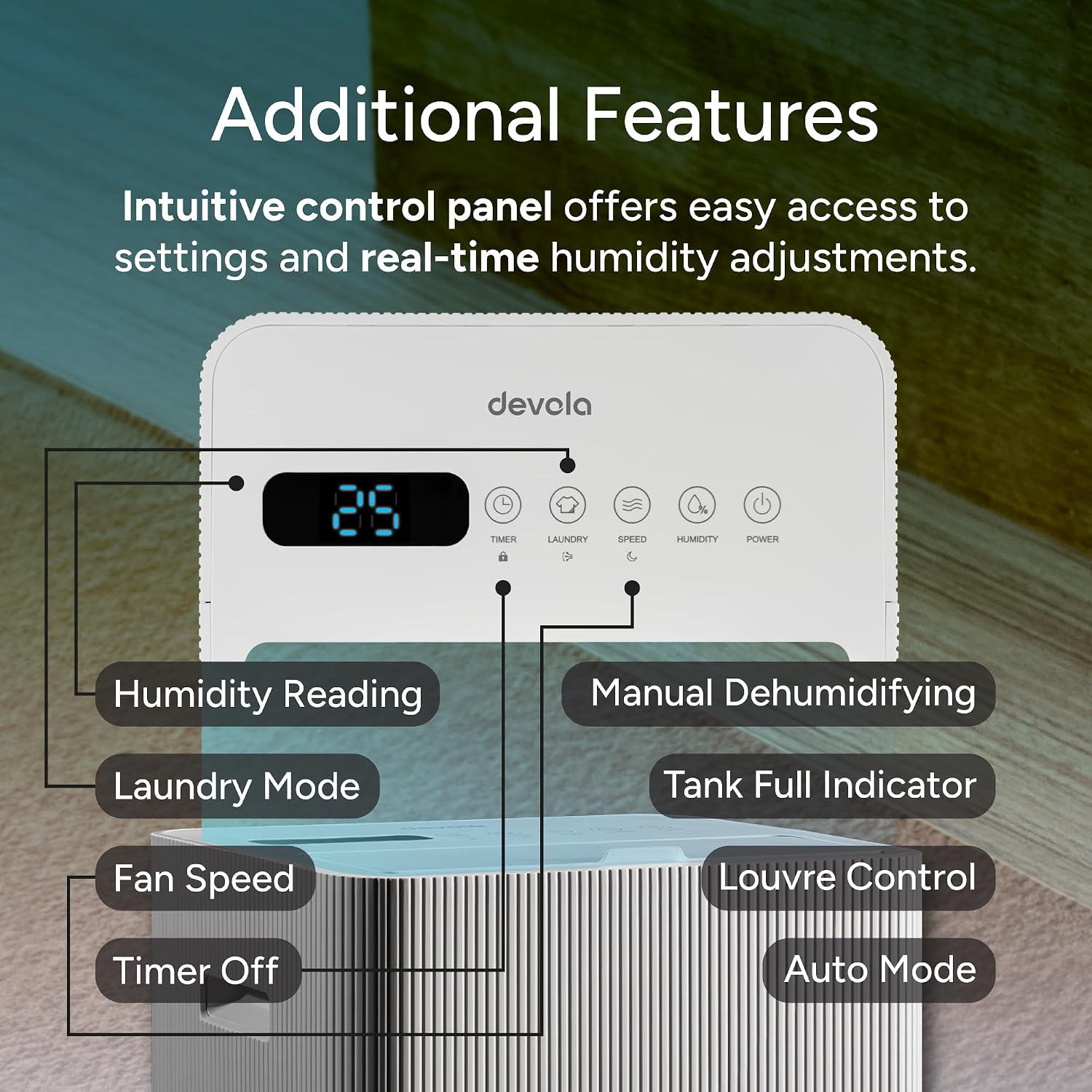 Detalle 2 de Devola 20L/Day Dehumidifier — laundry mode