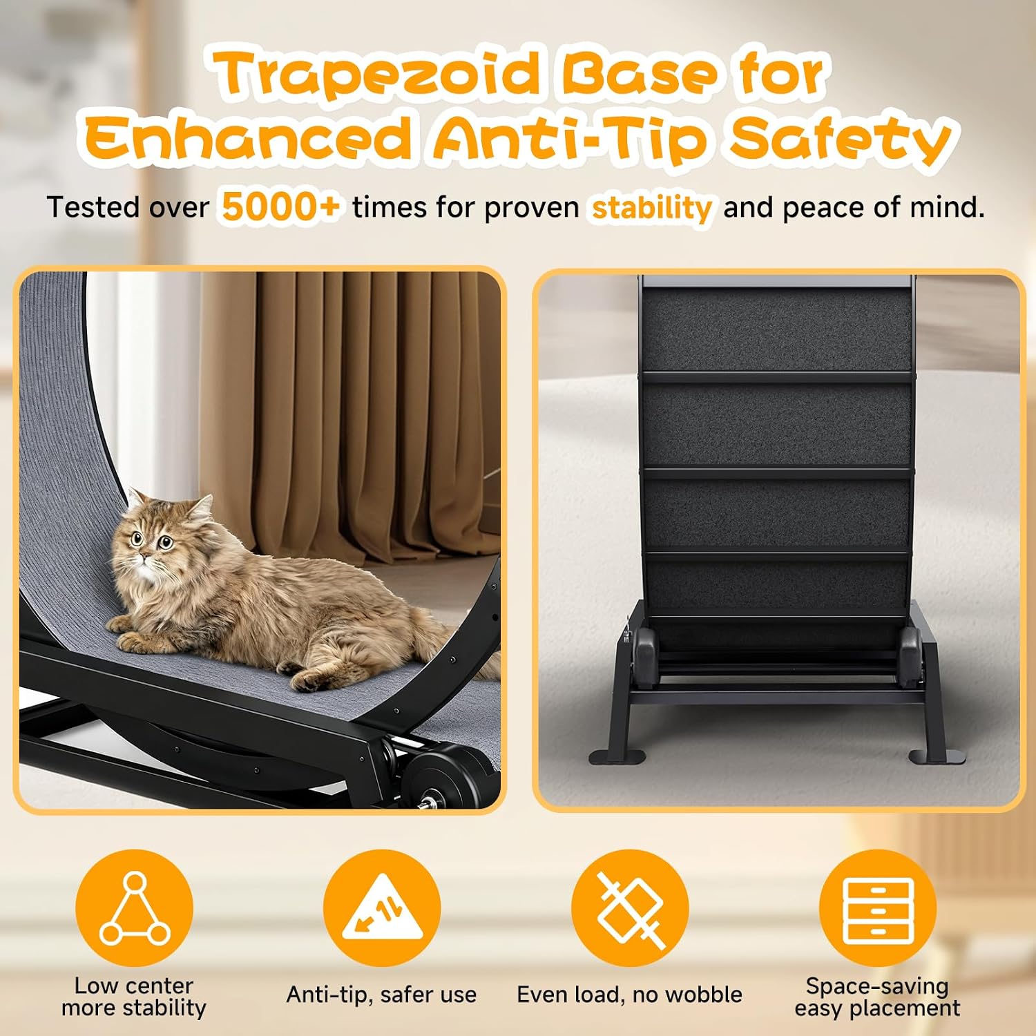 Thumbnail 6 de GTPLAYER PET-CEW 40-Inch Cat Exercise Wheel, Metal Frame, Detachable Carpet