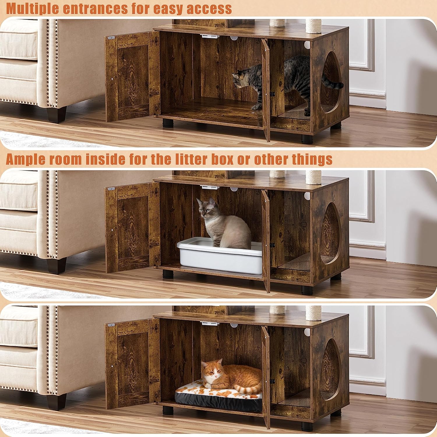 Detalle de Yaheetech cat tree tower 134.5H cm