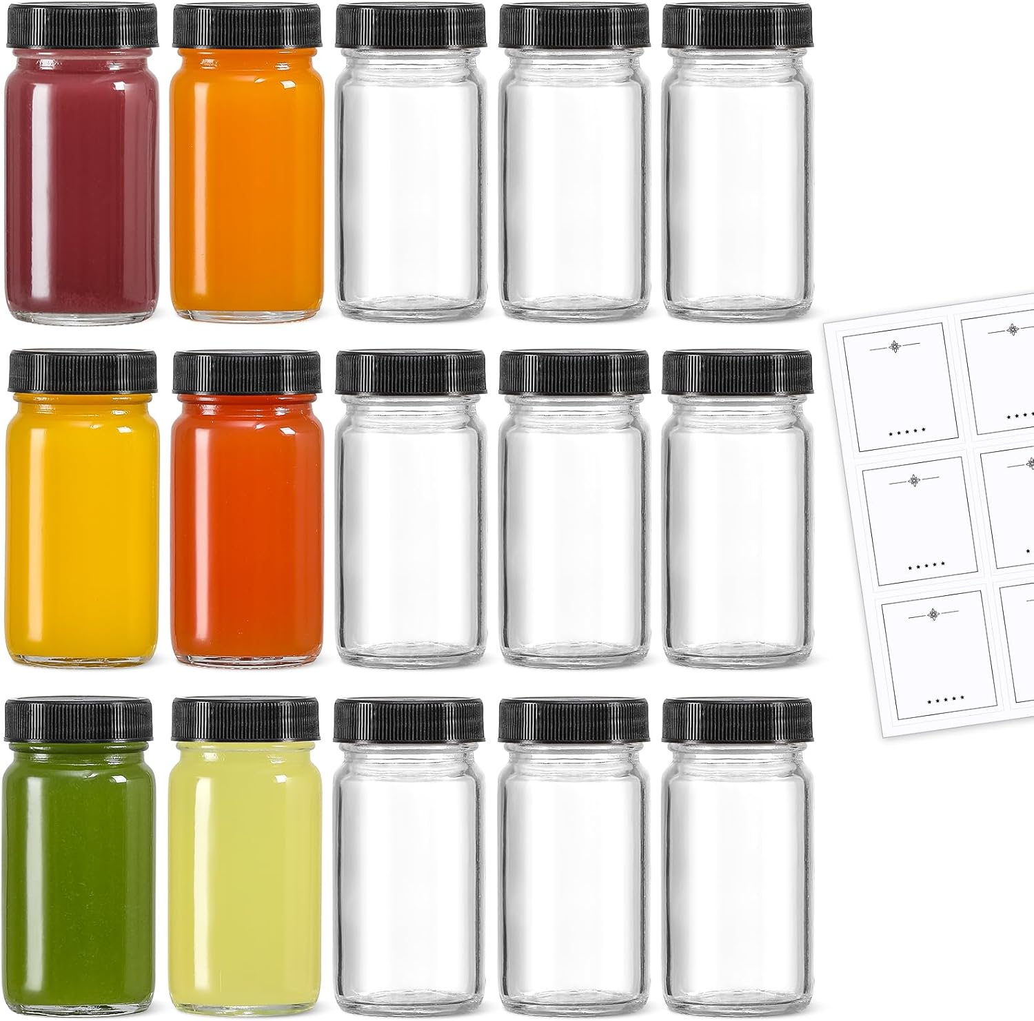 Detalle de LANDNEOO 15 Pack 2 oz Glass Shot Bottles