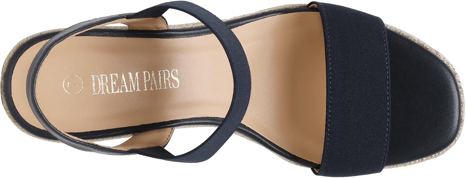 Thumbnail 3 de DREAM PAIRS Open Toe Espadrille Platform Sandals with Elastic Ankle Strap
