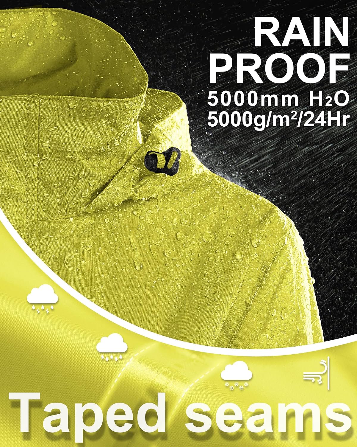 Thumbnail 2 de 33,000ft Damen Regenjacke: Wasserdicht, faltbar mit Kapuze – ideal für Fahrrad & Outdoor