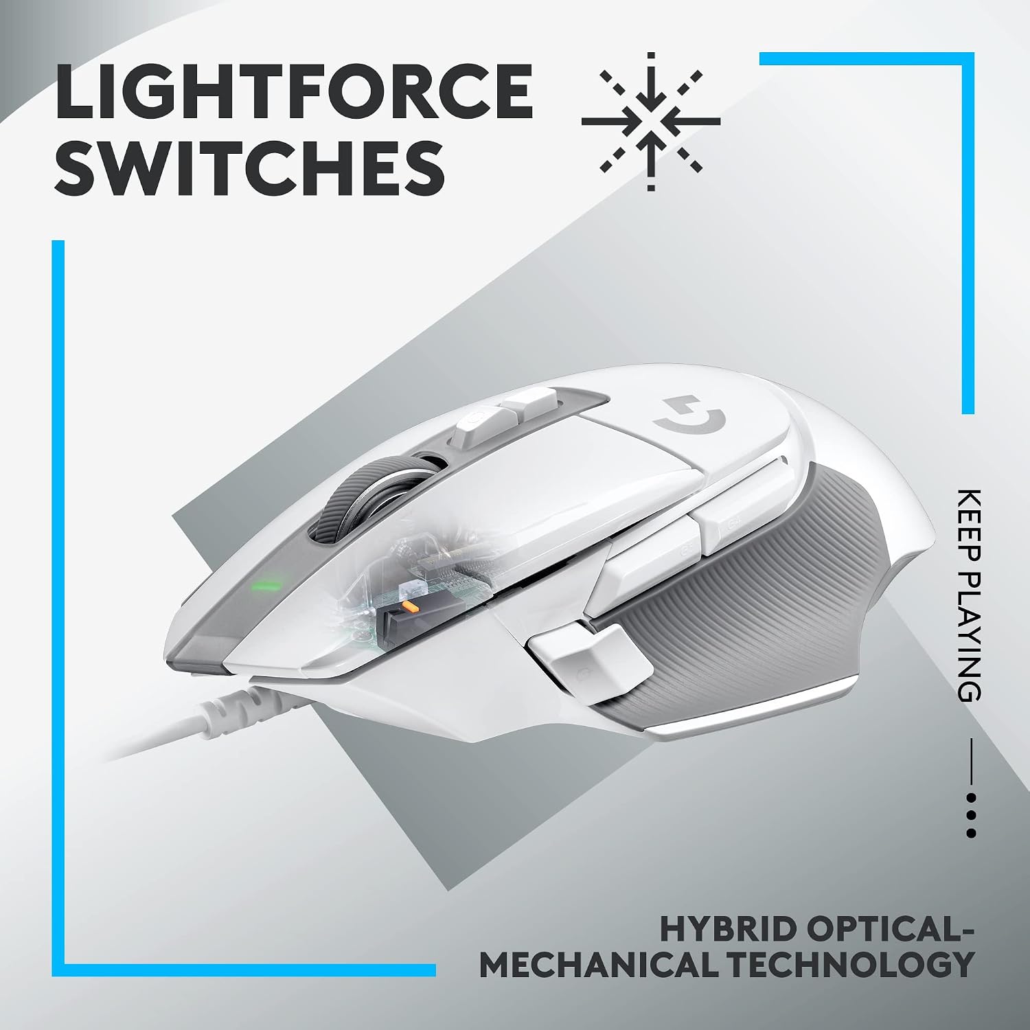 Detalle 2 de Logitech G502 X Wired Gaming Mouse – LIGHTFORCE switches and HERO 25K sensor