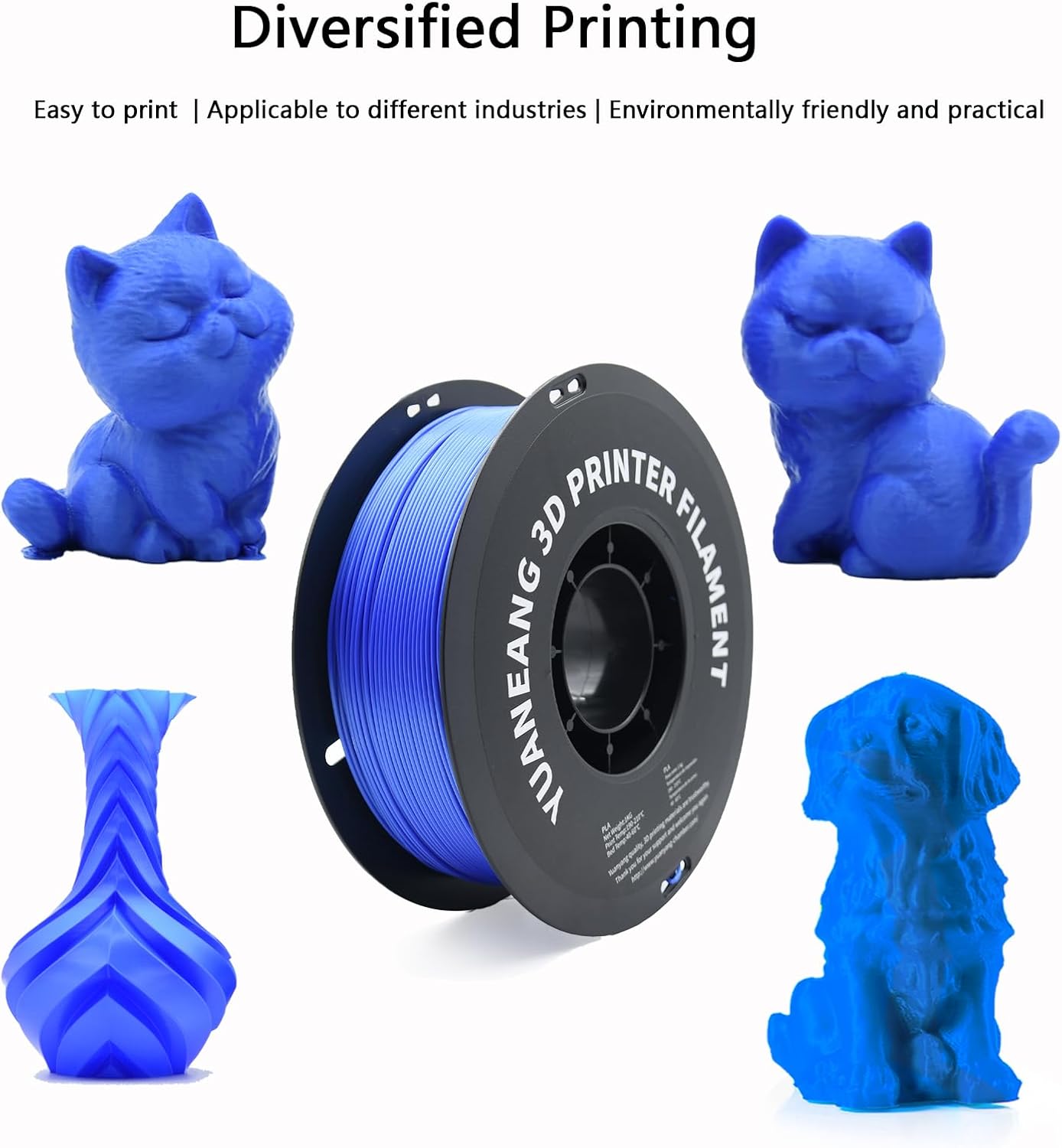 Detalle de YUANEANG PLA 3D Printer Filament Bundle – 16 Spools of 1.75mm Monochrome PLA (16 kg total)