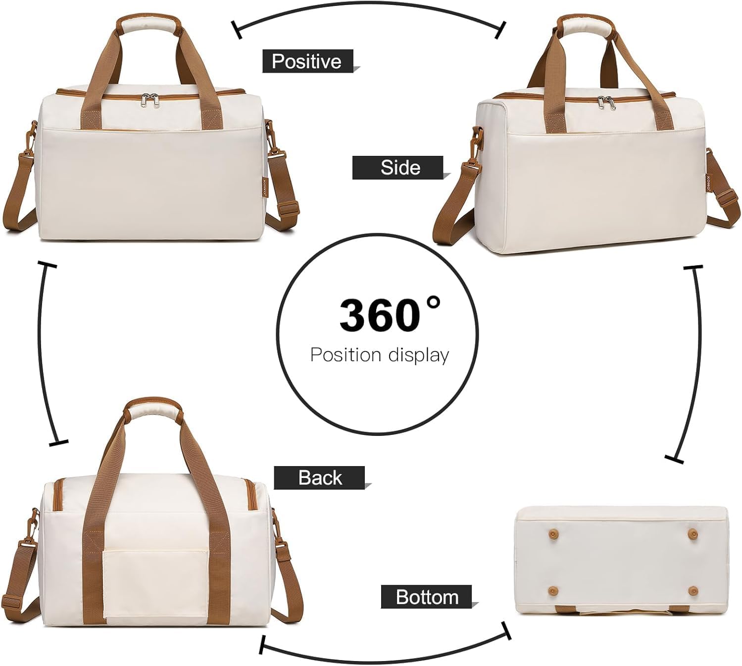 Detalle 1 de Kono Tvk2521-cm Cabin Bag, 24L, 40 x 30 x 20 cm, Beige