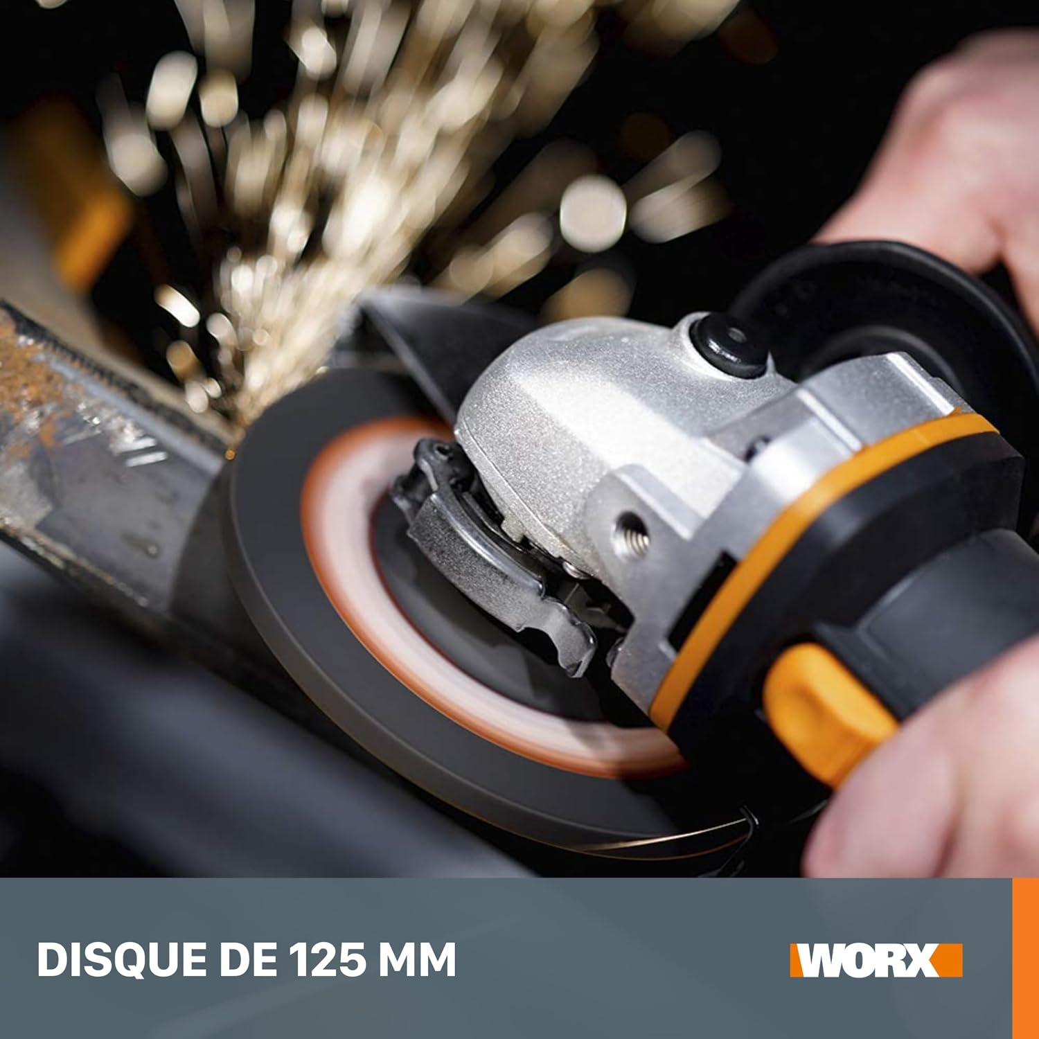 Detalle de WORX Meuleuse d'Angle sans Fil 20V WX803.9 (125 mm) – légère, polyvalente et sans batterie ni chargeur