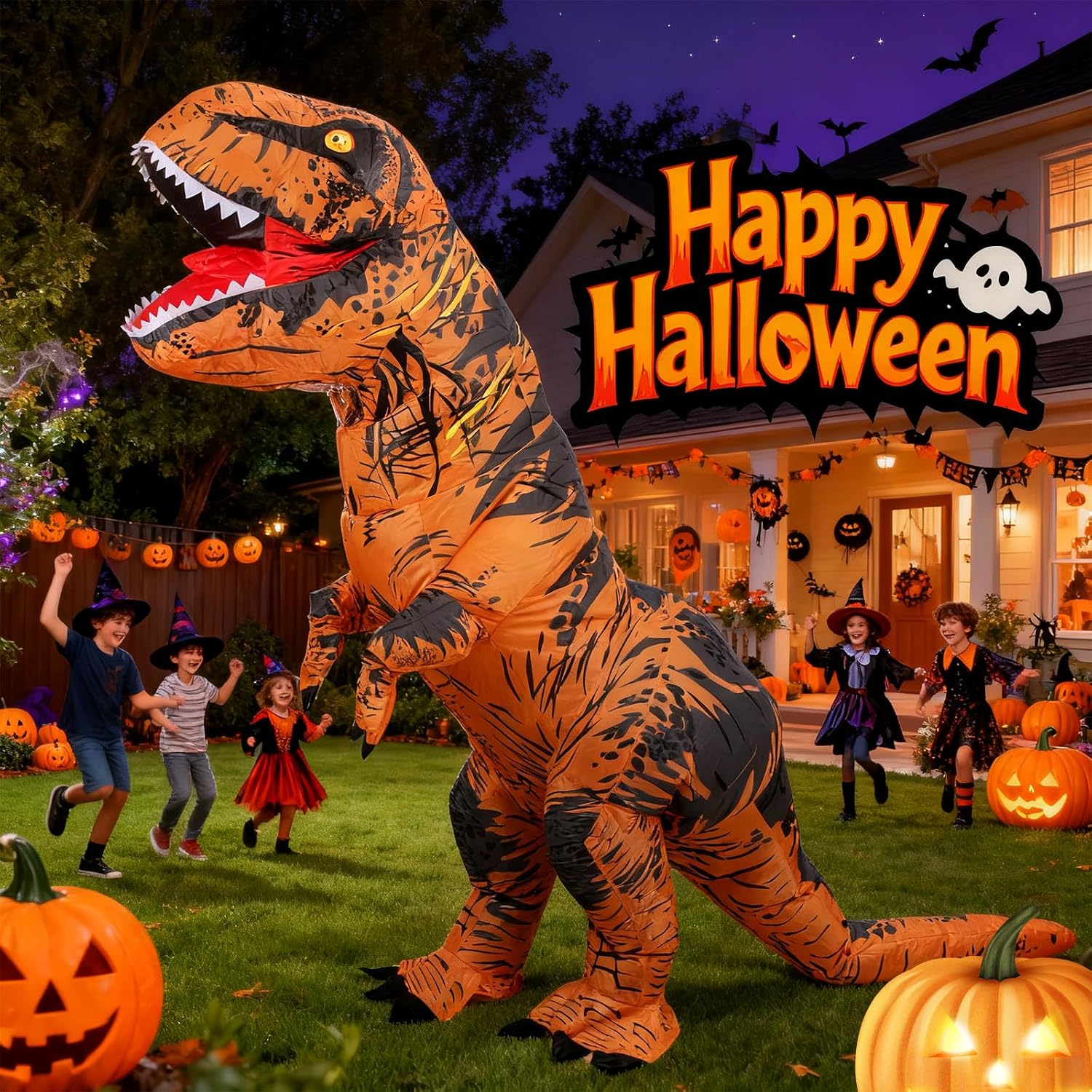 Detalle de JASHKE Inflatable Dinosaur Costume in Polyester