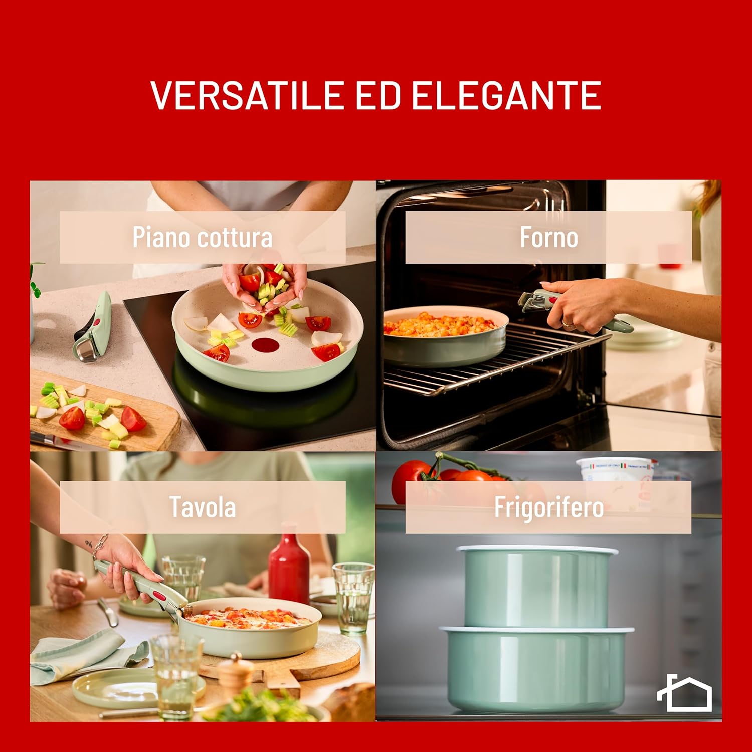 Detalle de Lagostina Ingenio Pastel Set 4 pezzi salvia