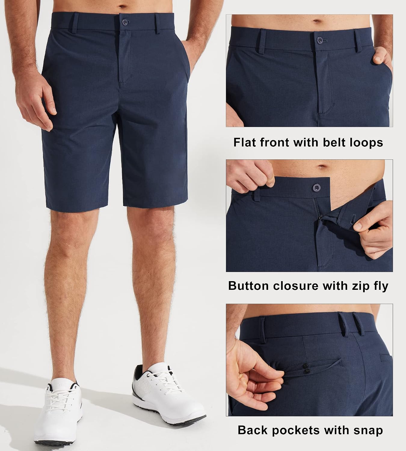 Detalle de Libin Men's Golf Shorts 7"/9" with 4-Way Stretch, Quick-Dry Fabric