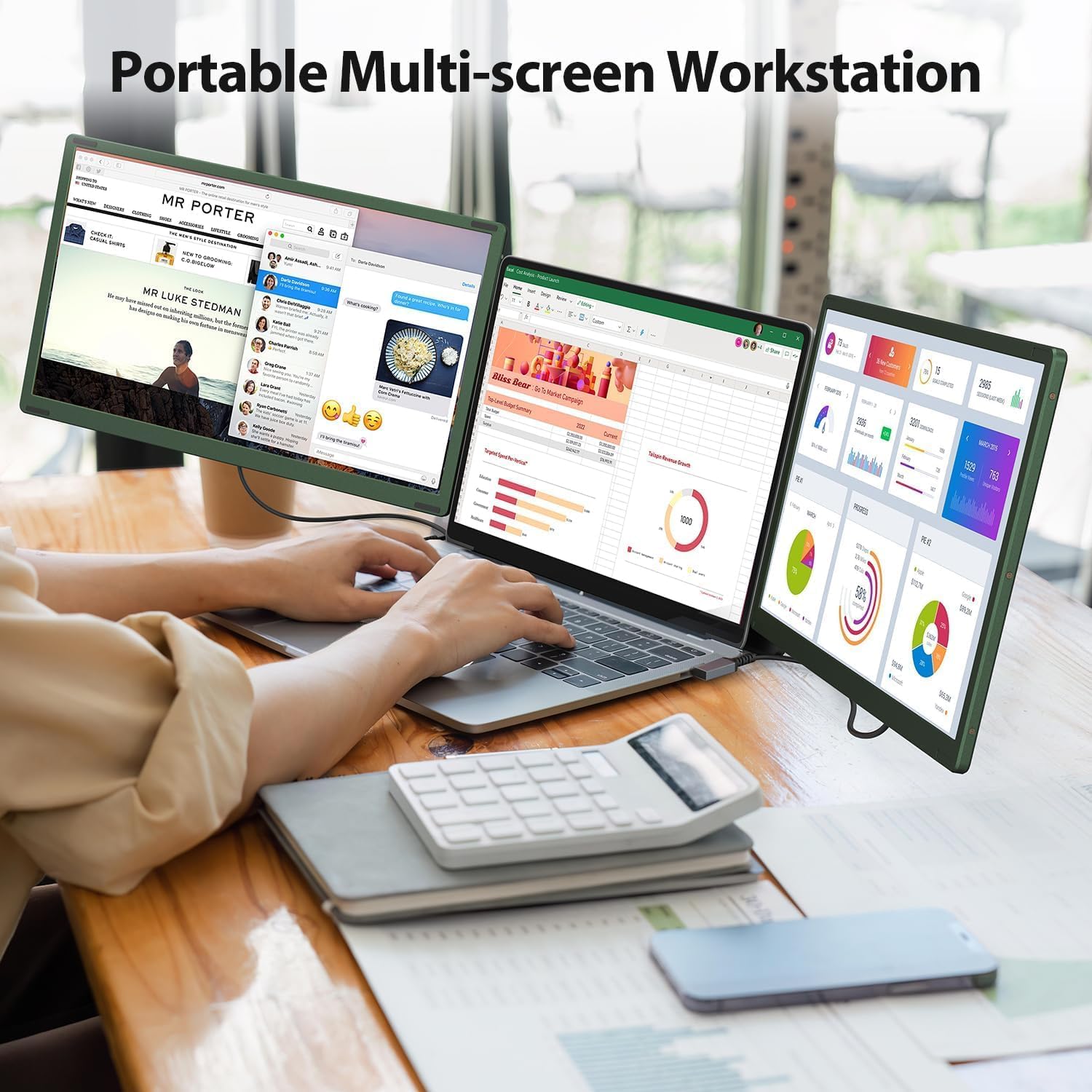 Detalle 2 de APILDELLA 14" Triple Laptop Screen Extender 1080P
