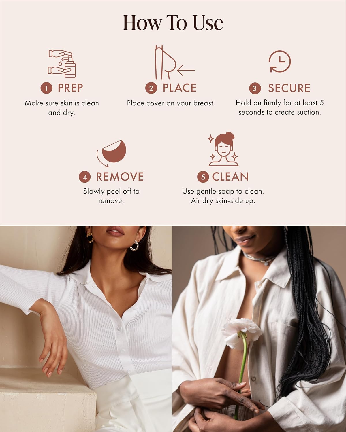 Thumbnail 6 de Bare Babe Sensitive No Nipple Reusable Silicone Nipple Covers – Waterproof, Nude, 4 Shades