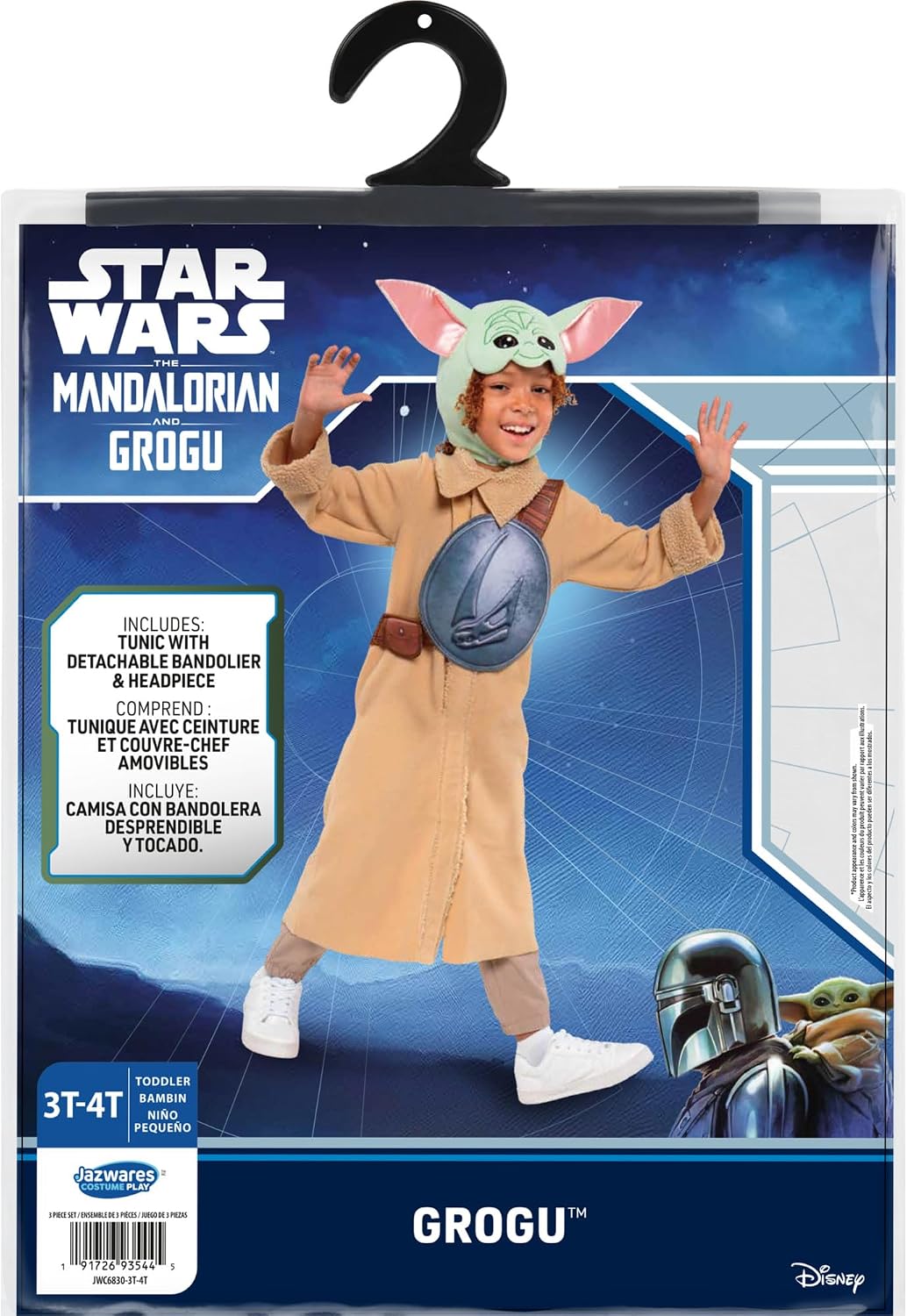 Detalle de STAR WARS Grogu Toddler Halloween Costume, Fabric Robe and Headpiece, 3T-4T