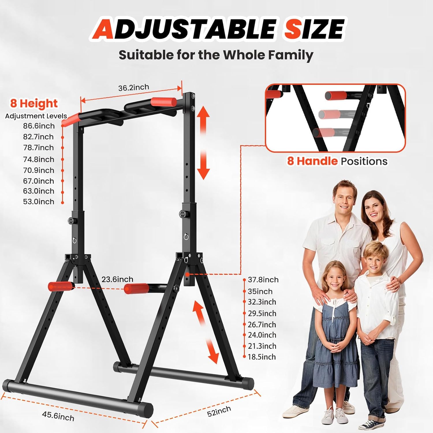 Thumbnail 1 de DOBESTS Foldable Power Tower Dip Station with Pull Up Bar — Free Stand Fitness Equipment for Home Gym
