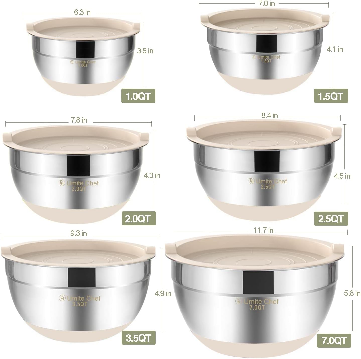 Thumbnail 5 de Umite Chef Mixing Bowls 6-piece set 🥣