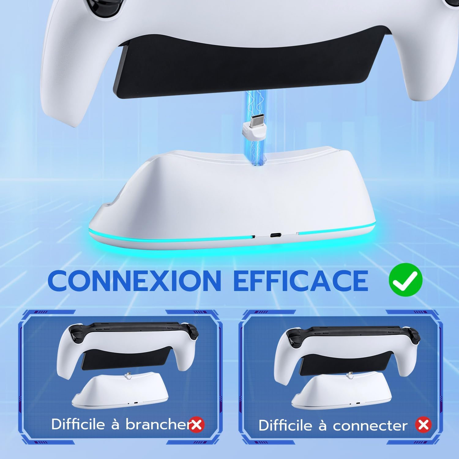 Thumbnail 4 de Station de chargement RGB Mcbazel pour PS Portal (support portable avec adaptateur Pogo Pin)