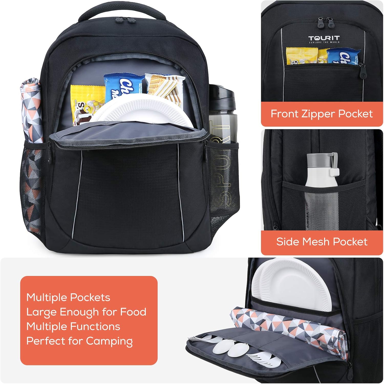 Detalle de TOURIT Insulated Cooler Backpack: Lightweight, Leak-Proof 25-Can Backpack for Work, Picnics and Adventures