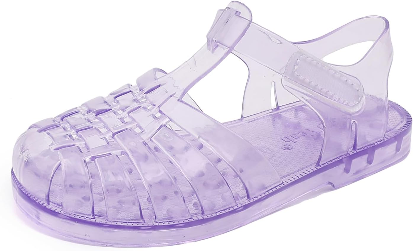 Detalle de GUGUYeah Jelly Sandals for Girls: Waterproof, Velcro-Closure Jelly Sandals for Toddlers to Big Kids