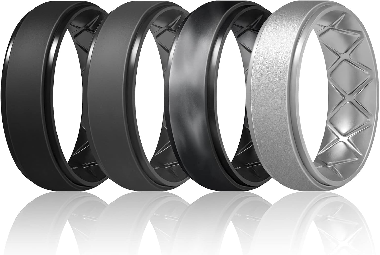 Detalle de Egnaro Men's Silicone Wedding Rings, 8.5mm
