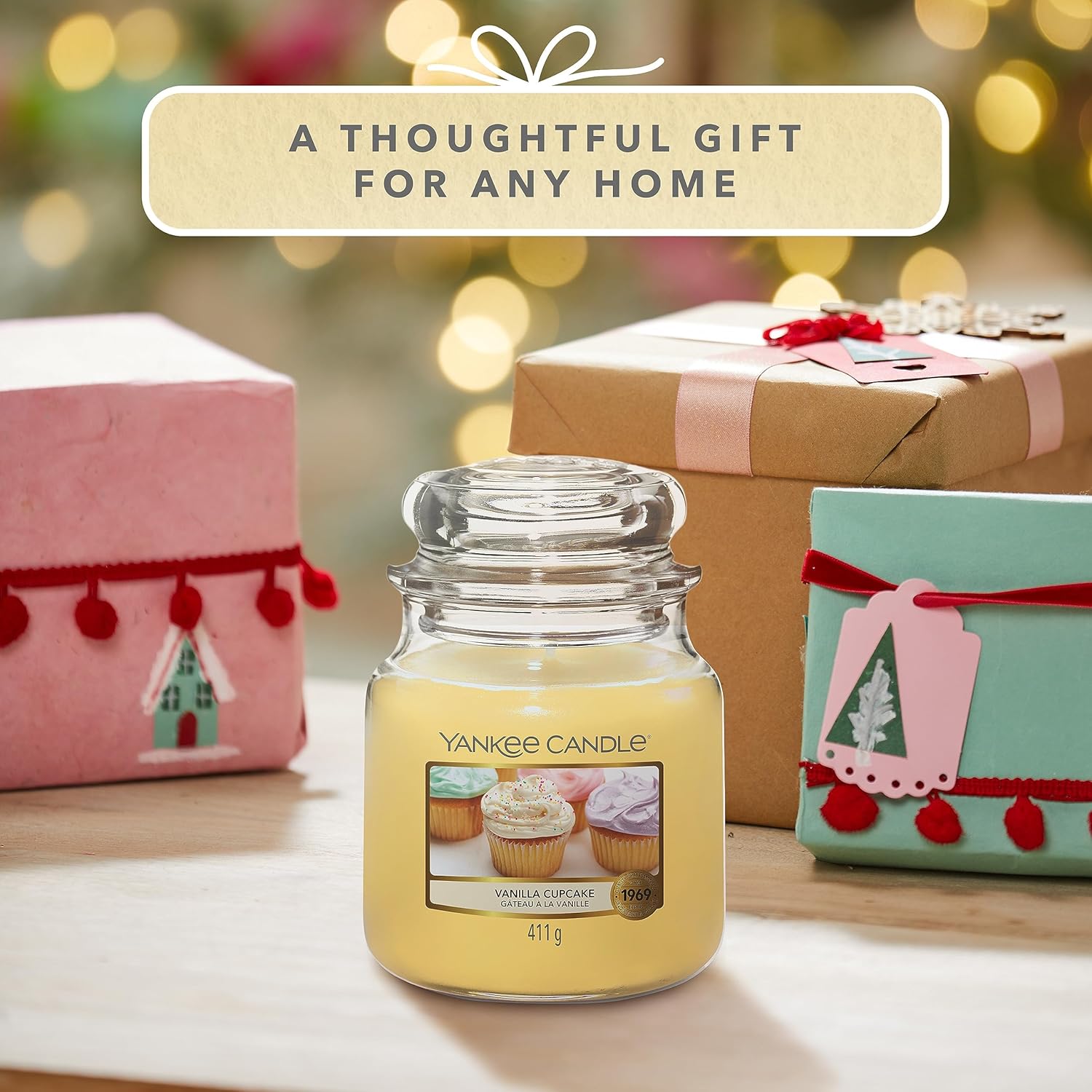 Detalle 1 de Yankee Candle Candela profumata in giara media Cupcake alla vaniglia (fino a 75 ore)