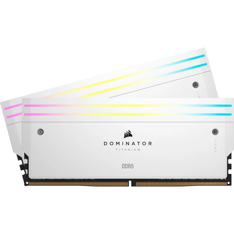 Detalle de Corsair Dominator Titanium DDR5 6600MHz 32GB (2x16GB) CL32 XMP Blanco