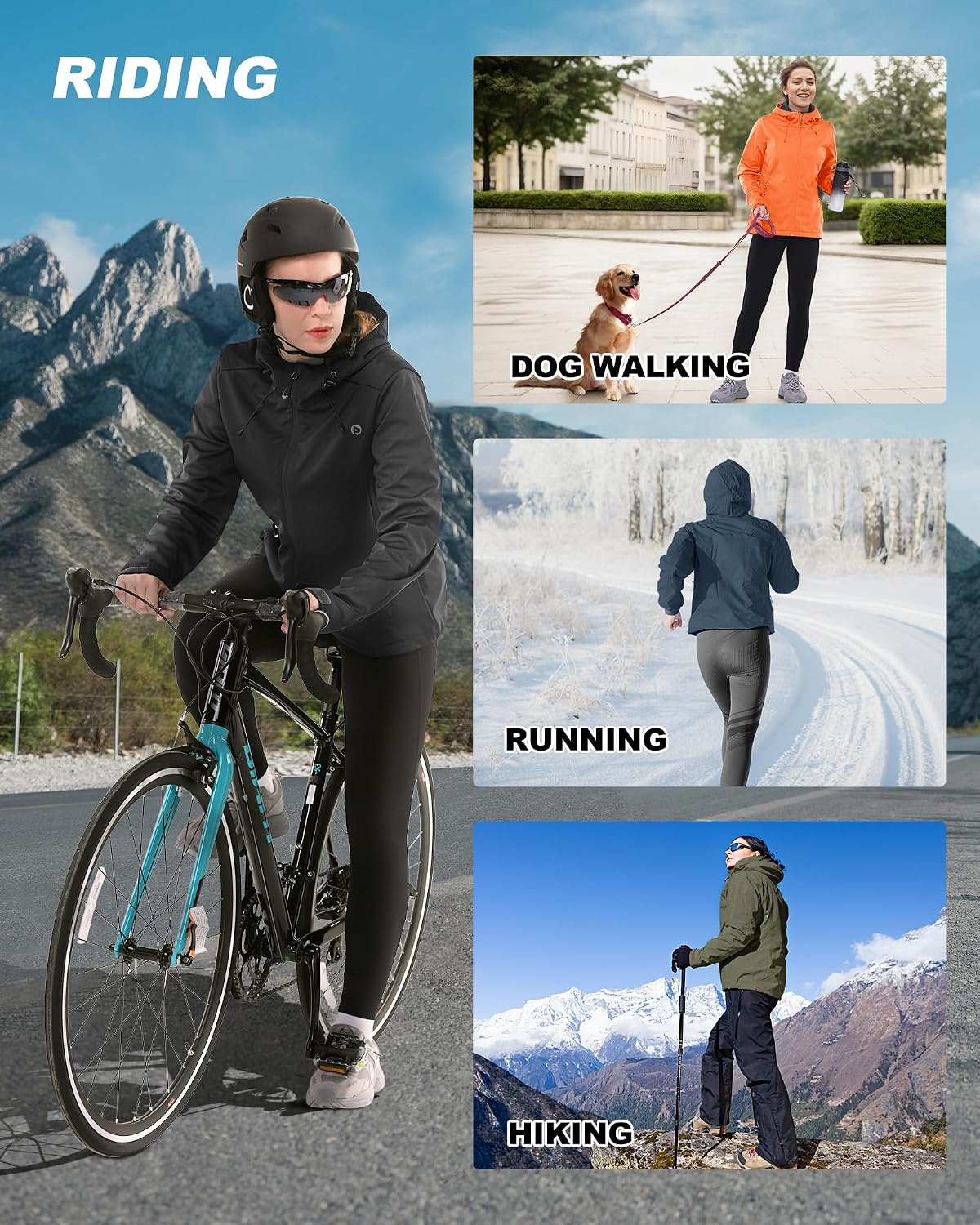 Detalle 1 de Outdoor Ventures Damen Softshelljacke – wasserdicht, winddicht und flexibel für Übergangszeiten
