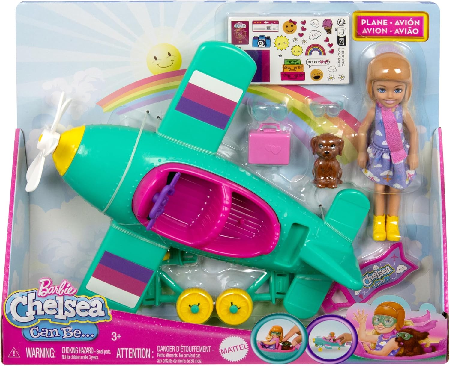 Thumbnail 5 de Barbie Chelsea Can Be Doll & Plane Playset – 2-Seater Aircraft with Spinning Daisy Propellor and 7 Accessories (HTK38)
