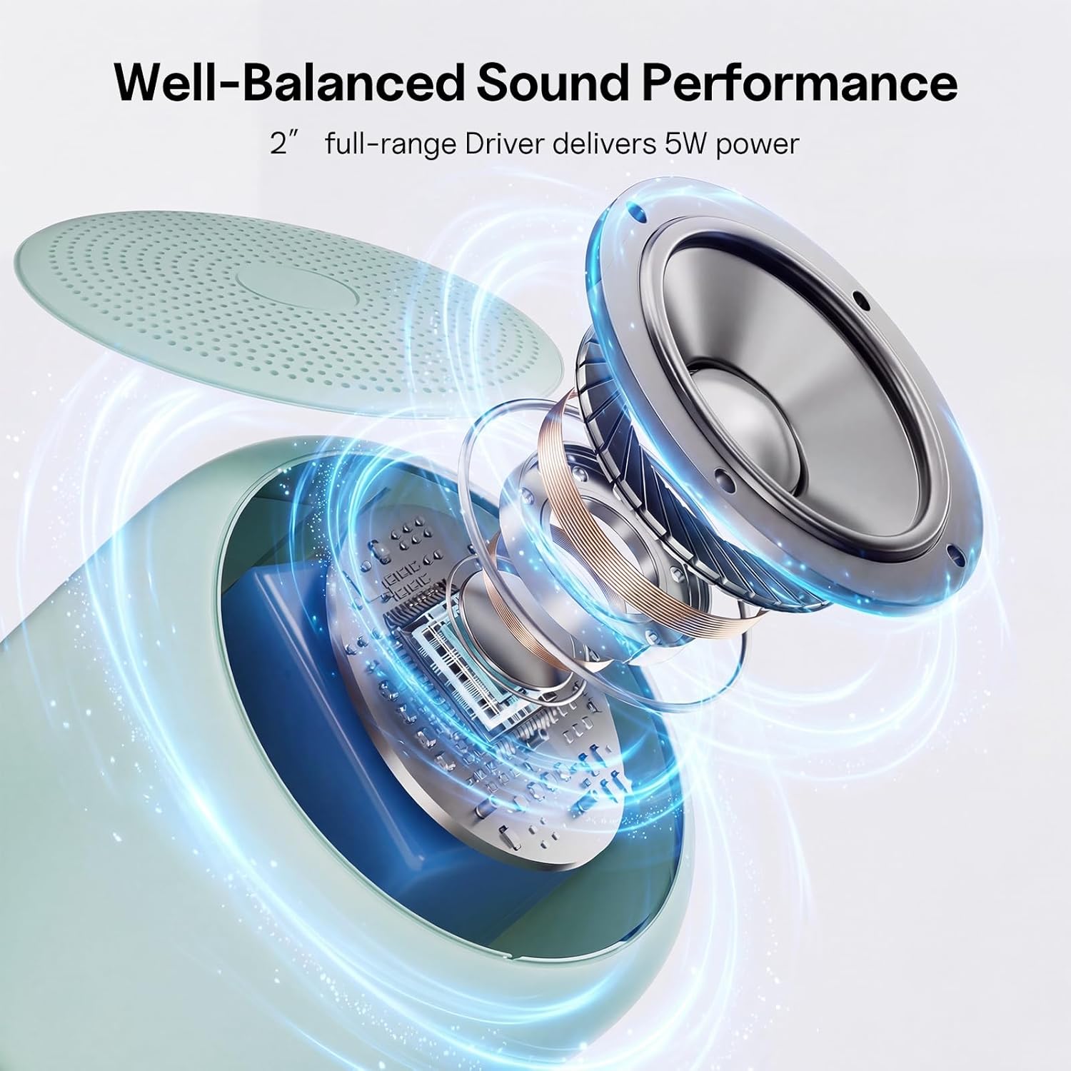 Thumbnail 1 de Bobtot Portable Bluetooth Speaker with Strap (Green) – 5W Stereo, IPX5 Waterproof, 20 Hours