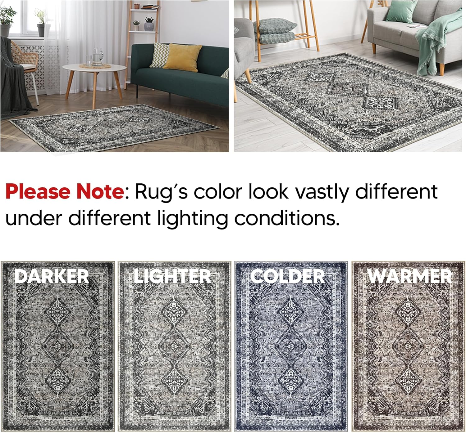 Thumbnail 5 de Keen Home Design 30"x84" Rug: Machine Washable Vintage Runner with Non-Slip Backing