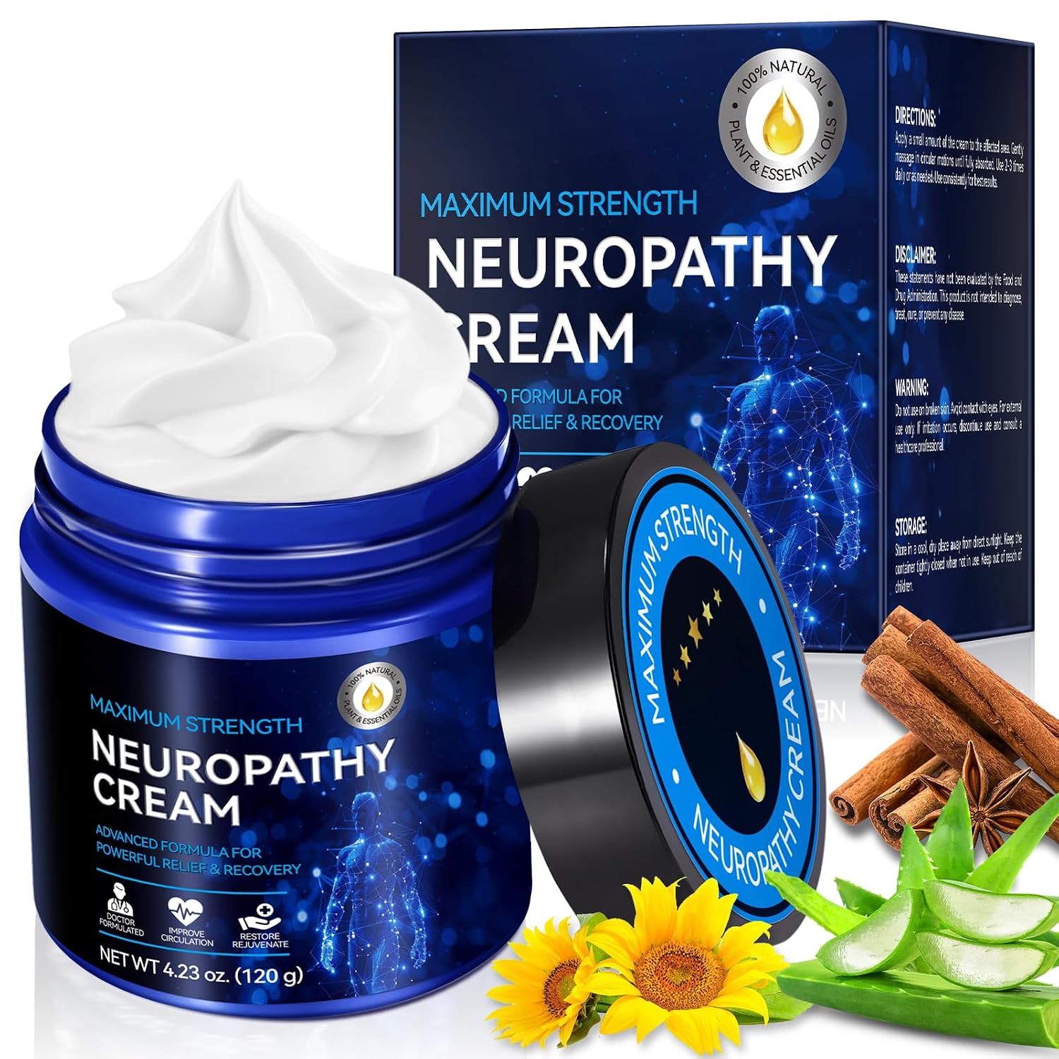 Detalle de USBSREGARDS Neuropathy Cream, 4 oz Plant-Based Cooling Formula