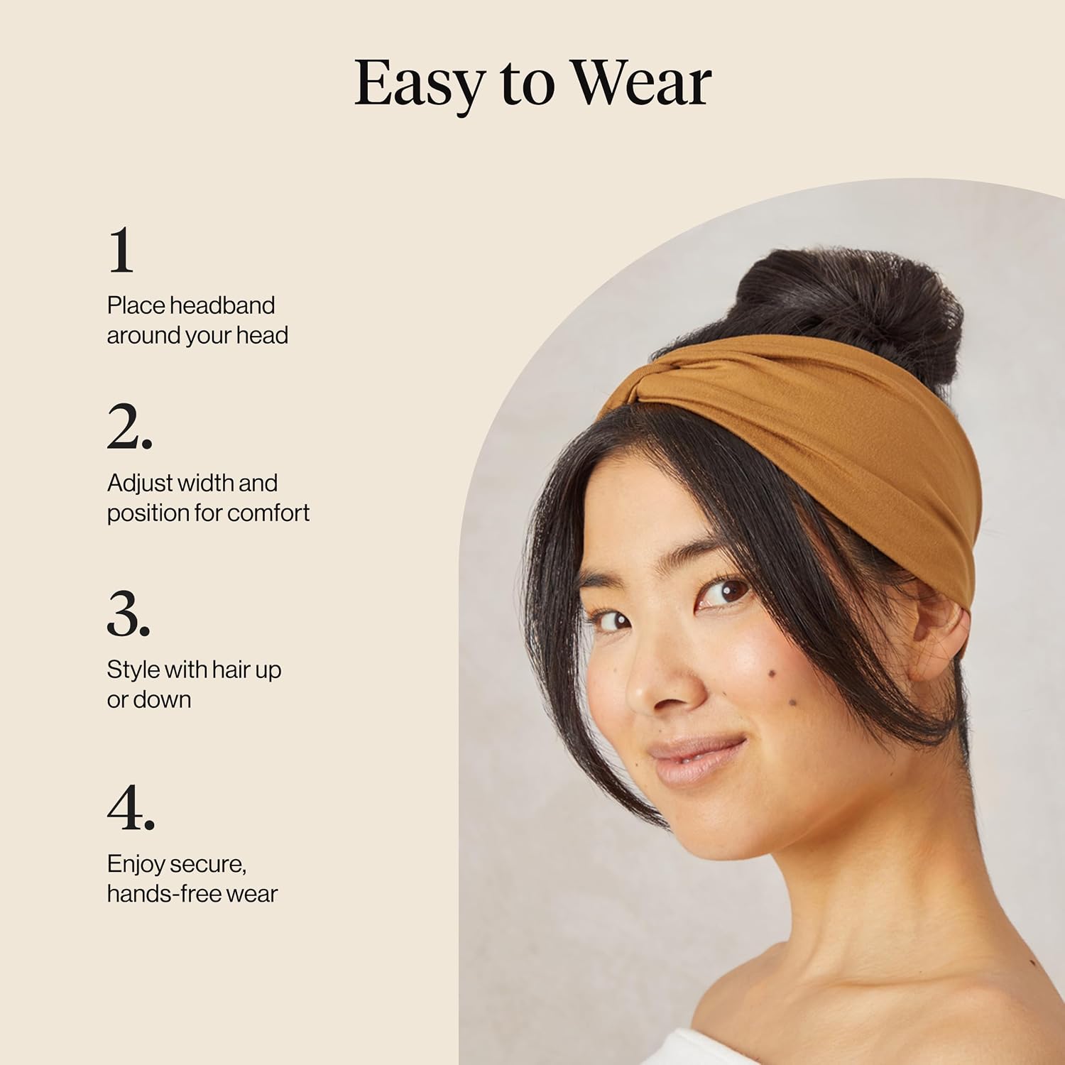 Thumbnail 6 de Kitsch wide headbands, black and camel