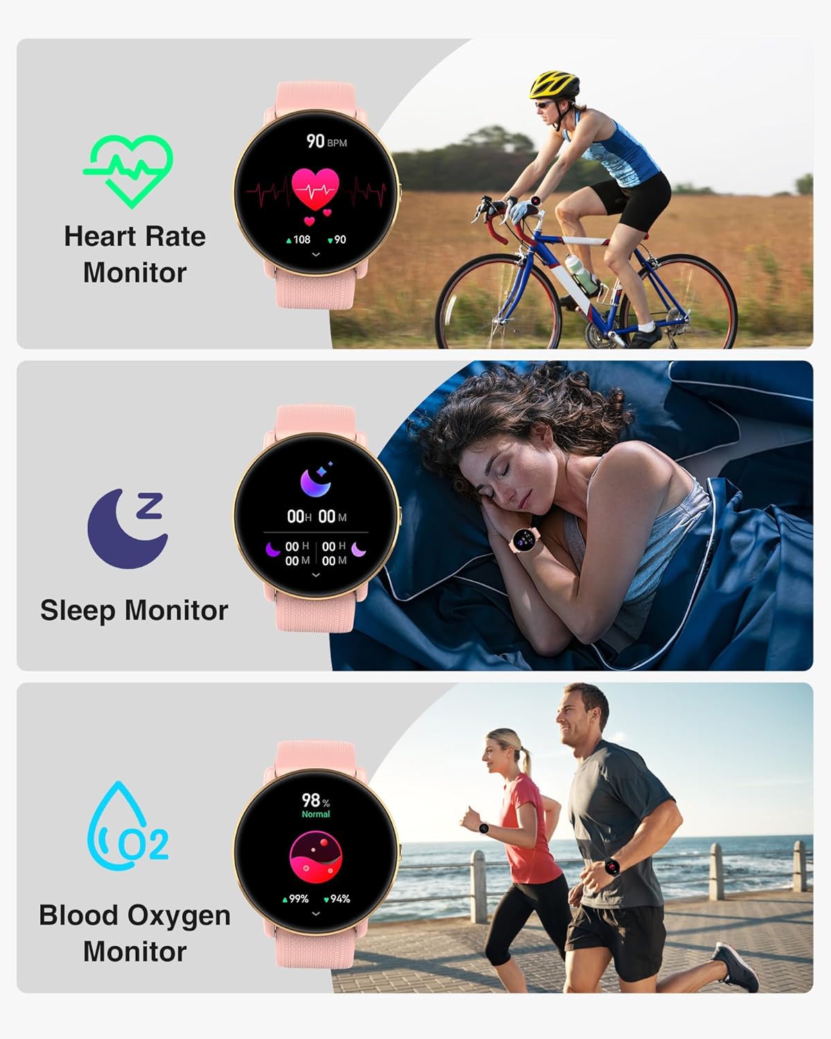 Detalle de Gerpeng Women’s Smart Watch — 1.43” AMOLED, 111 Sports, IP68, Call Function