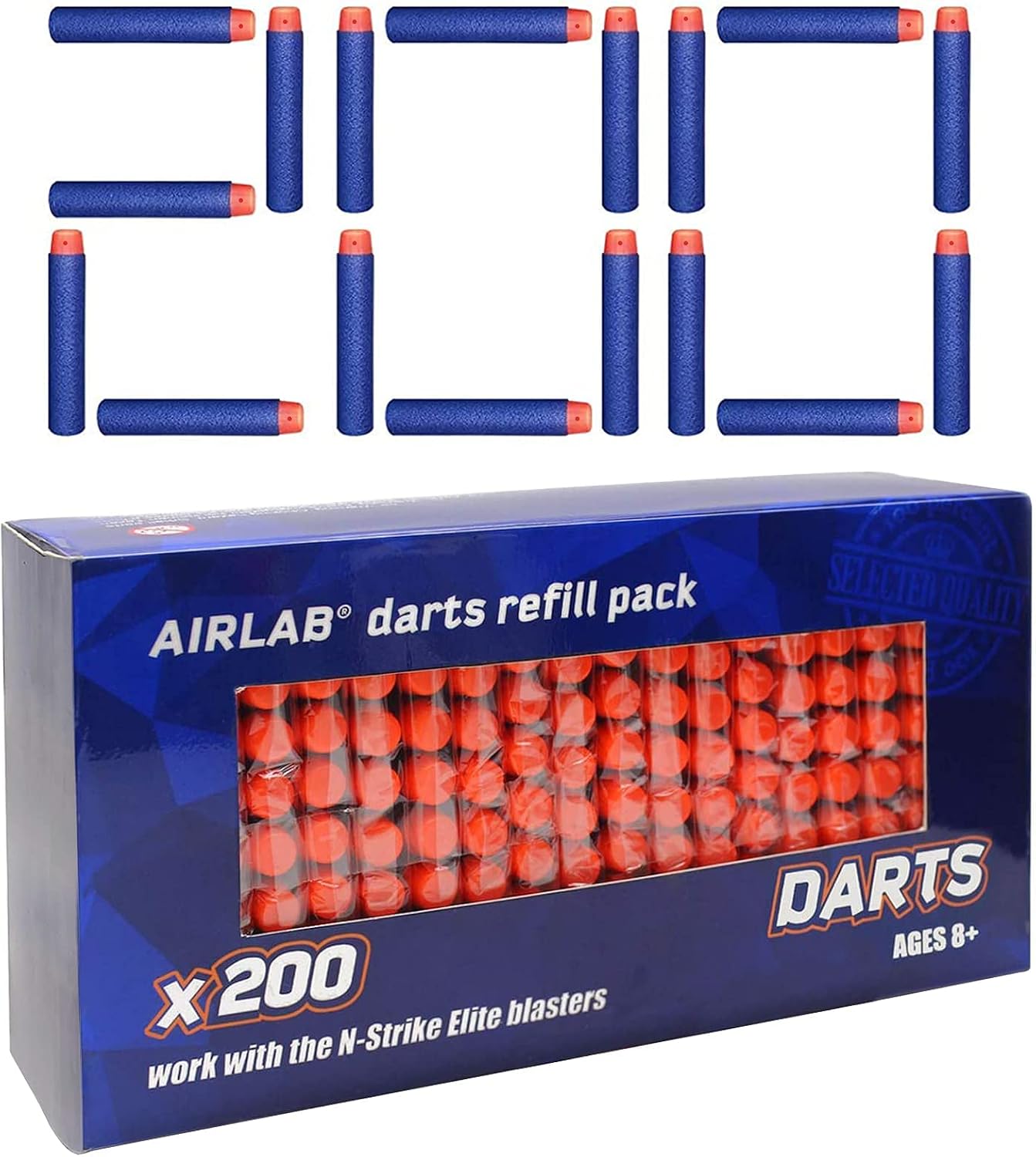 Detalle de Airlab JY0062-NEW – 200 piankowych rzutek 7,2 cm do wyrzutni N-Strike Elite