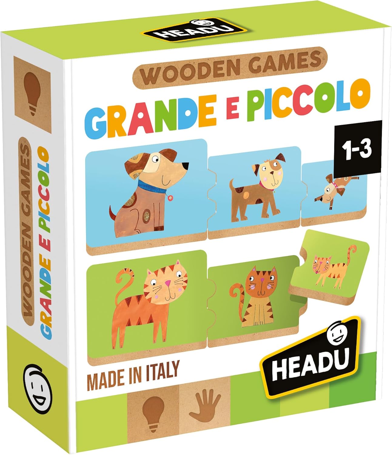 Detalle de HEADU Grande e Piccolo con Speciali Incastri Didattici – Gioco Educativo in Legno per Bambini dai 2 ai 4 Anni