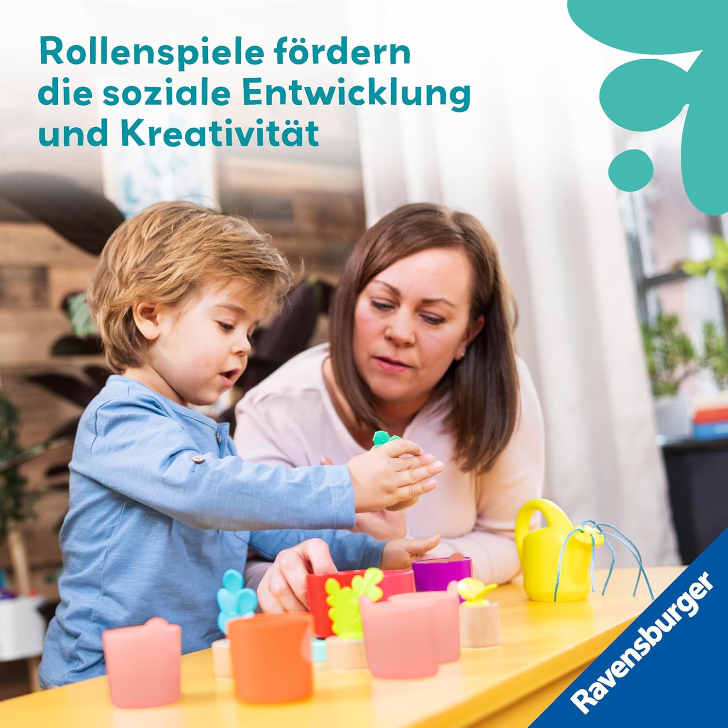 Detalle de Ravensburger Play+ Puzzle- & Spiel-Set: Meine kleinen Pflanzen – Montessori-basiertes Kindergarten-Set ab 18 Monaten