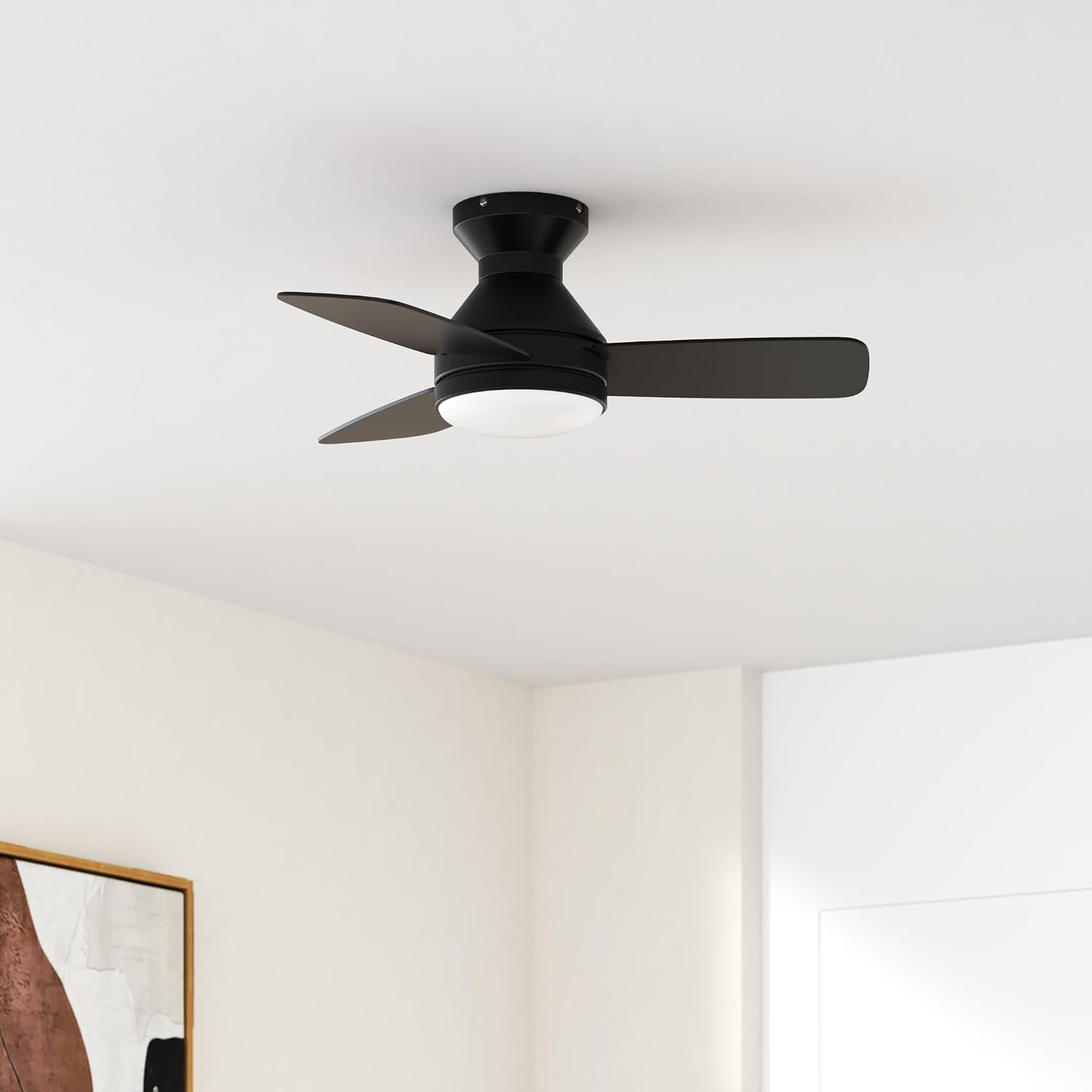 Detalle de Amico KFM30PLY01R1 30-Inch Ceiling Fan with Light, Remote and Reversible DC Motor