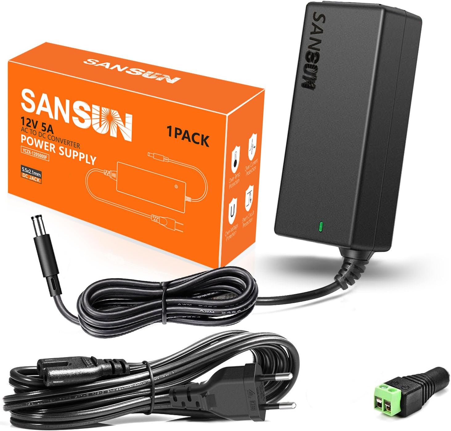Detalle de Netzteil 12V 5A 60W AC‑DC Adapter für LED Beleuchtung 🔌