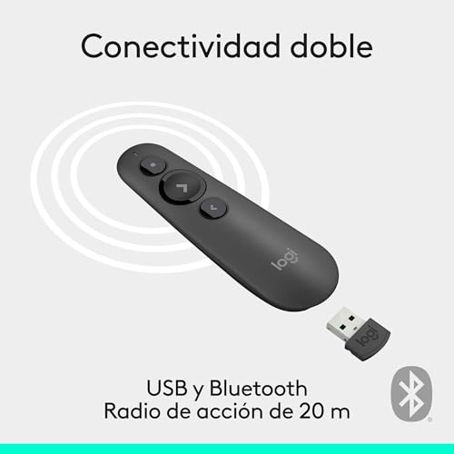 Detalle 2 de Logitech R500s: mando de presentación láser de Clase 1 con Bluetooth y USB, 20 m de alcance